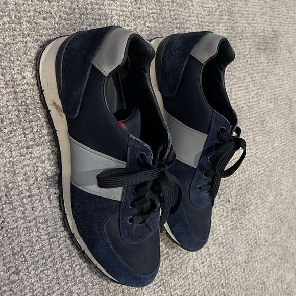 Prada sneakers- navy w silver/grey - Picture 3 of 3